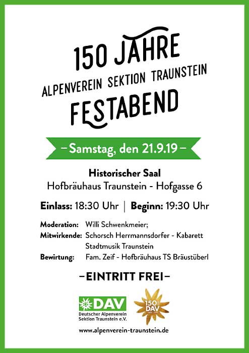 150 Jahre SAV-Sektion Traunstein Festabend 21.9.2019