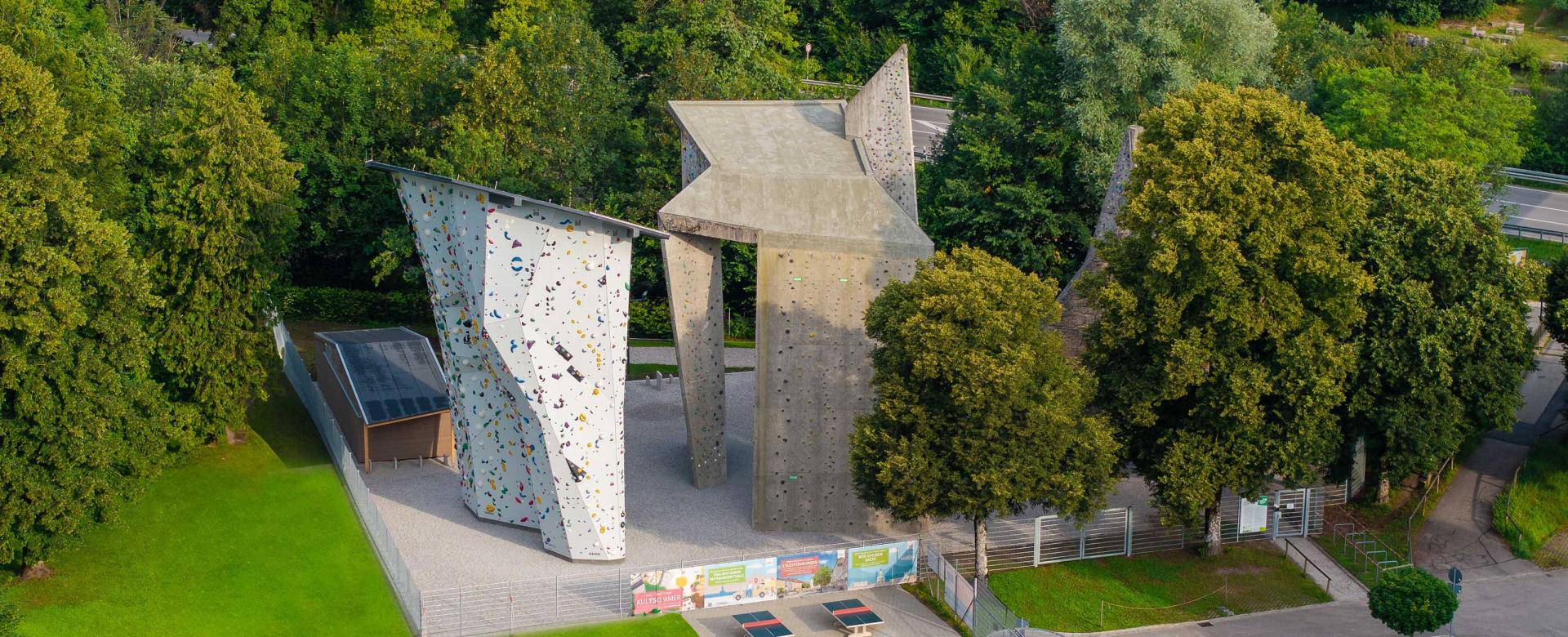 Klettertürme des Kletterzentrums Traunstein